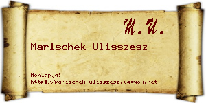 Marischek Ulisszesz névjegykártya